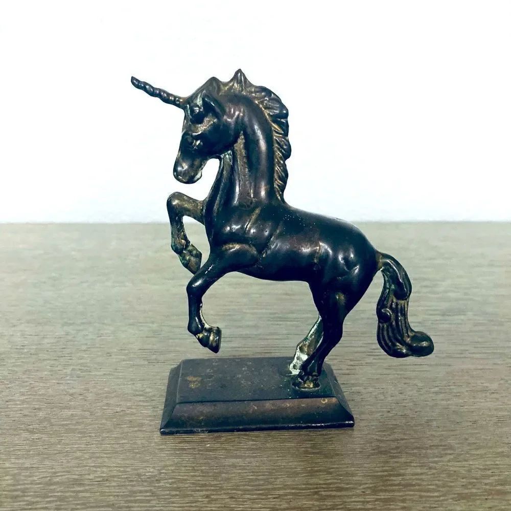 Vintage Bronze Unicorn Figurine